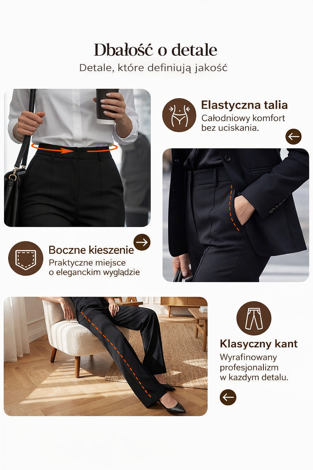 Hanna | spodnie z wysokim stanem