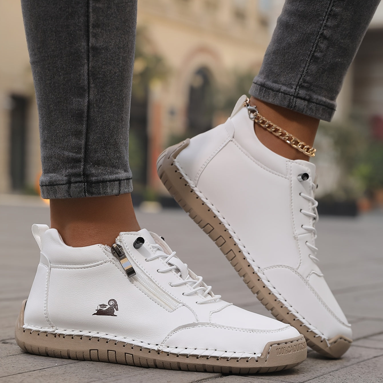 Zofia | Ortopedyczne sneakersy z zamkiem błyskawicznym